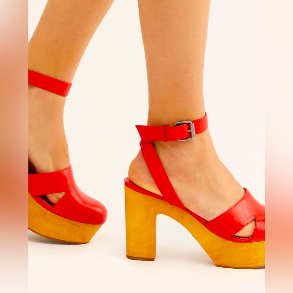 Matisse X Free People Sunset Vegan Clogs 8 Red